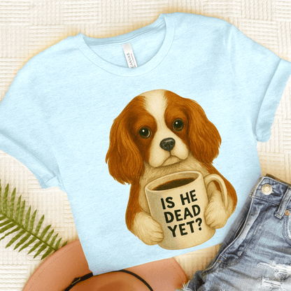 Blenheim Cavalier Dead Yet TShirt Heather Ice Blue