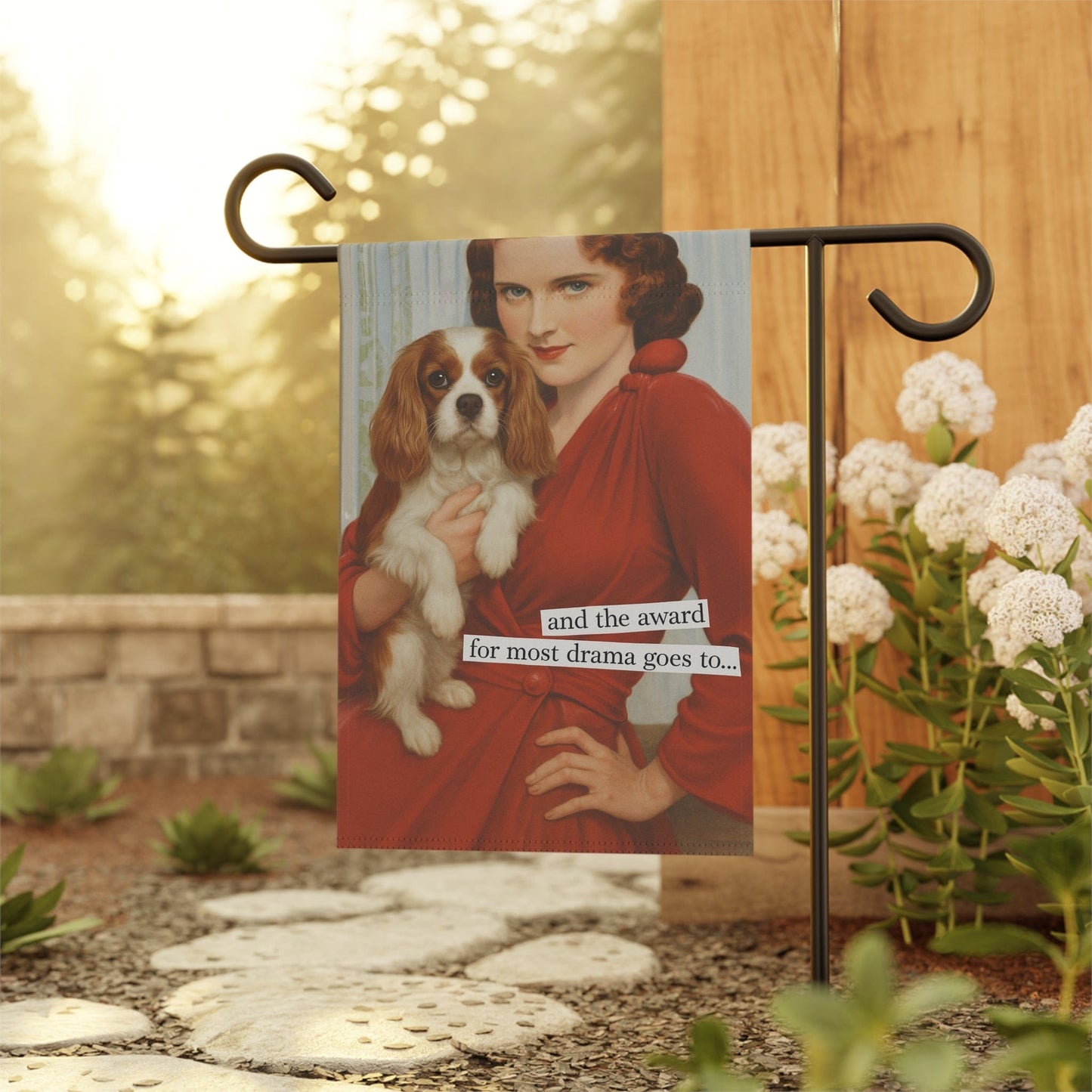 Personalized Cavalier Drama Award Garden Flag