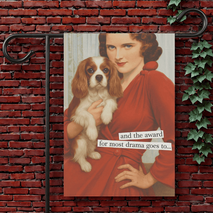 Personalized Cavalier Drama Award Garden Flag 12'' × 18''