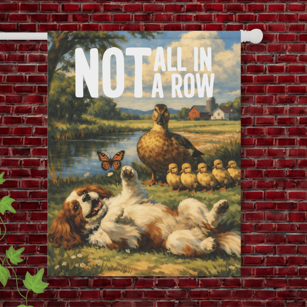 Personalized Cavalier Ducks in a Row Garden Flag 24.5'' × 32''