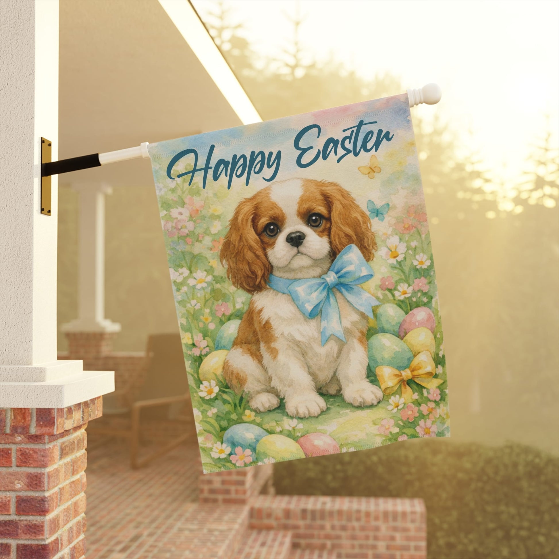 Personalized Cavalier Easter Garden Yard Flag
