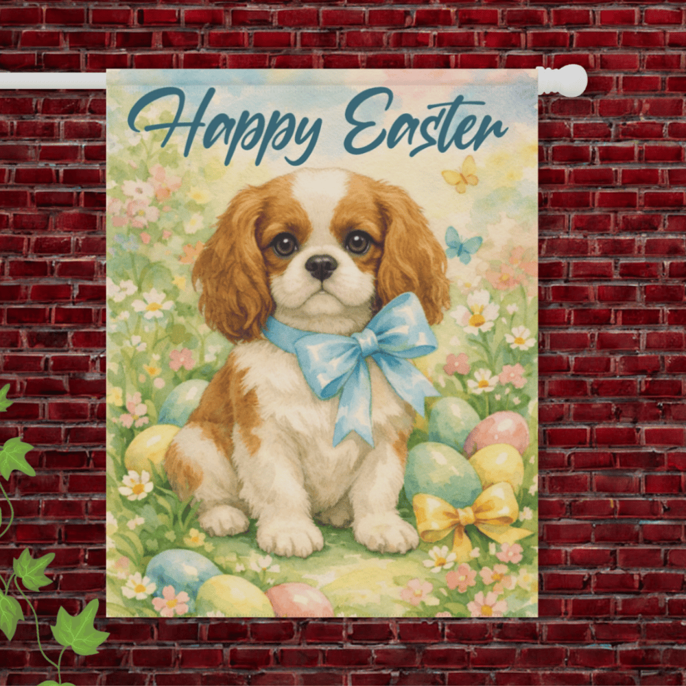 Personalized Cavalier Easter Garden Yard Flag 24.5'' × 32''