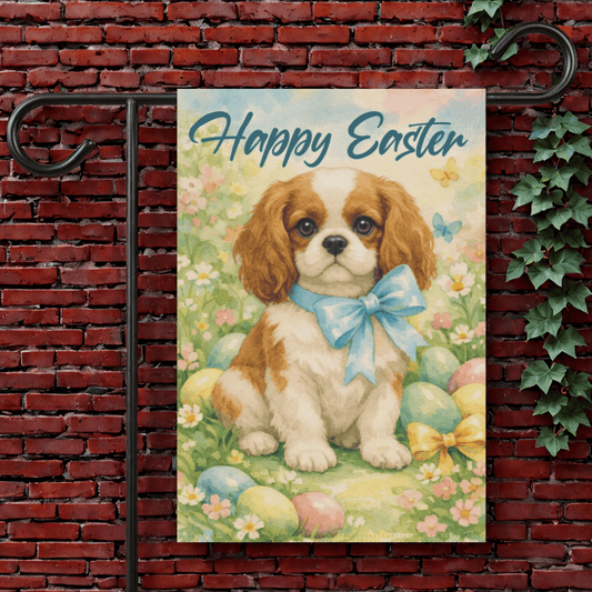 Personalized Cavalier Easter Garden Yard Flag 12'' × 18''