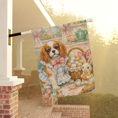 Personalized Cavalier Spring Baking Garden Flag