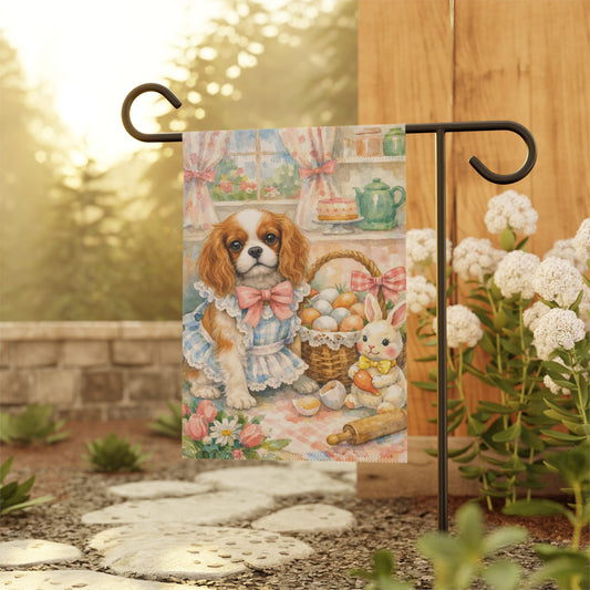 Personalized Cavalier Spring Baking Garden Flag
