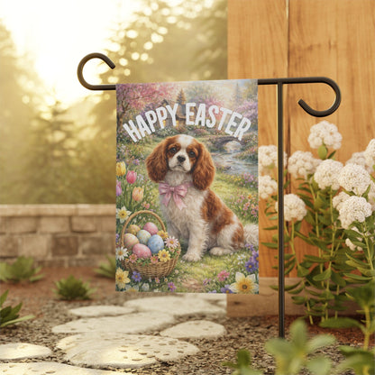 Personalized Cavalier Elegant Easter Garden Flag