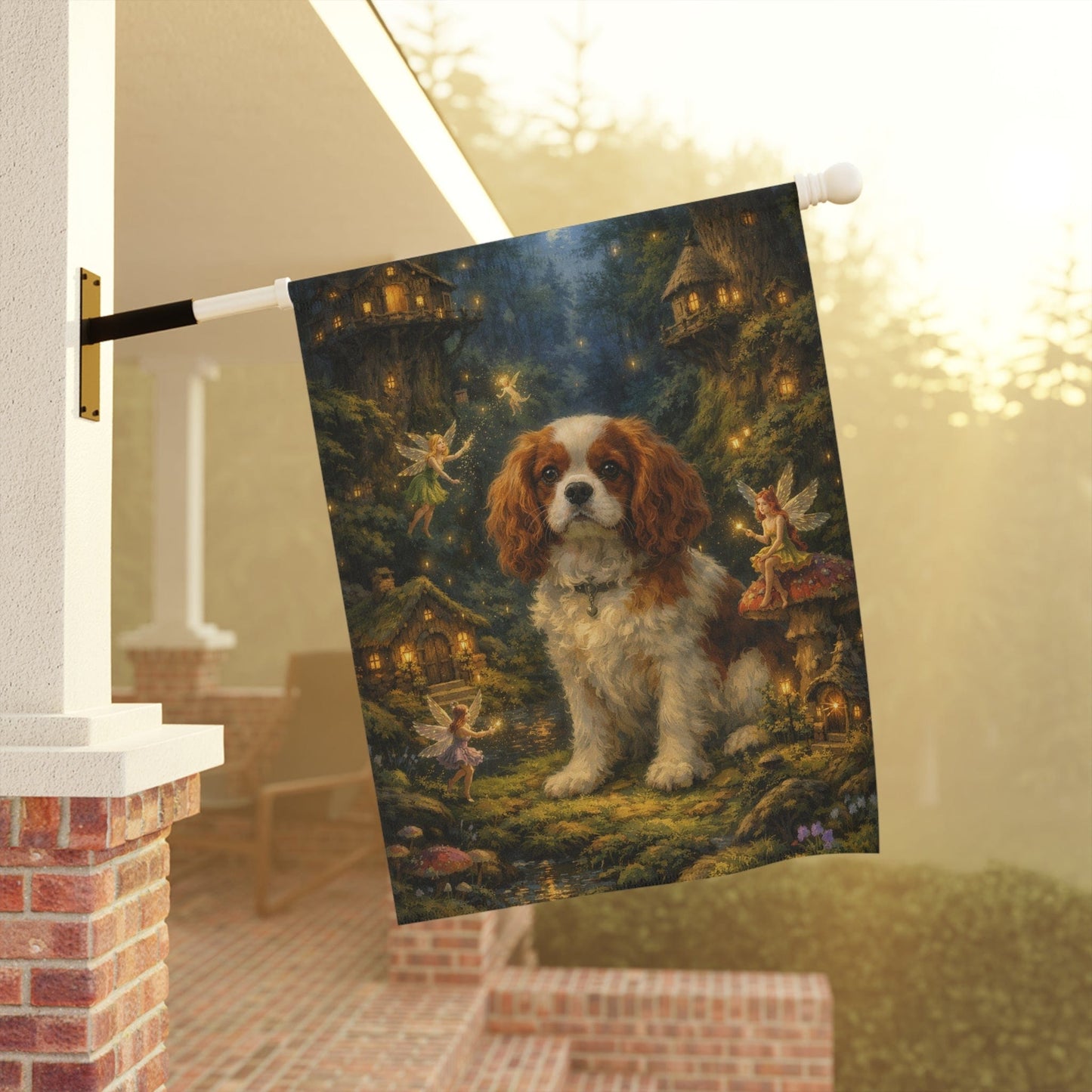 Personalized Cavalier Fantasy Fairy Garden Flag