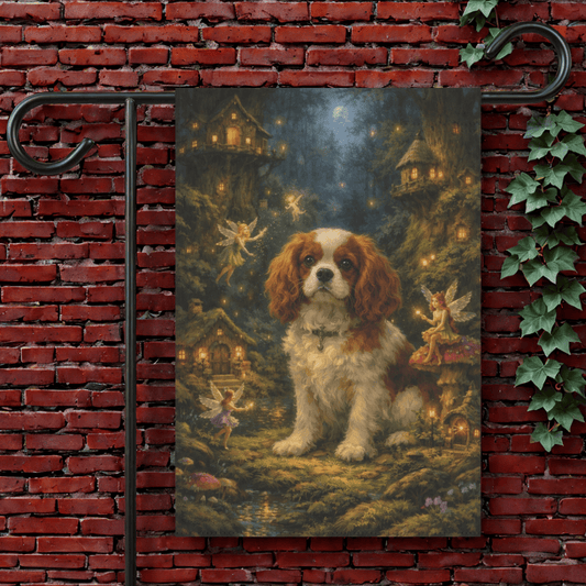 Personalized Cavalier Fantasy Fairy Garden Flag 12'' × 18''