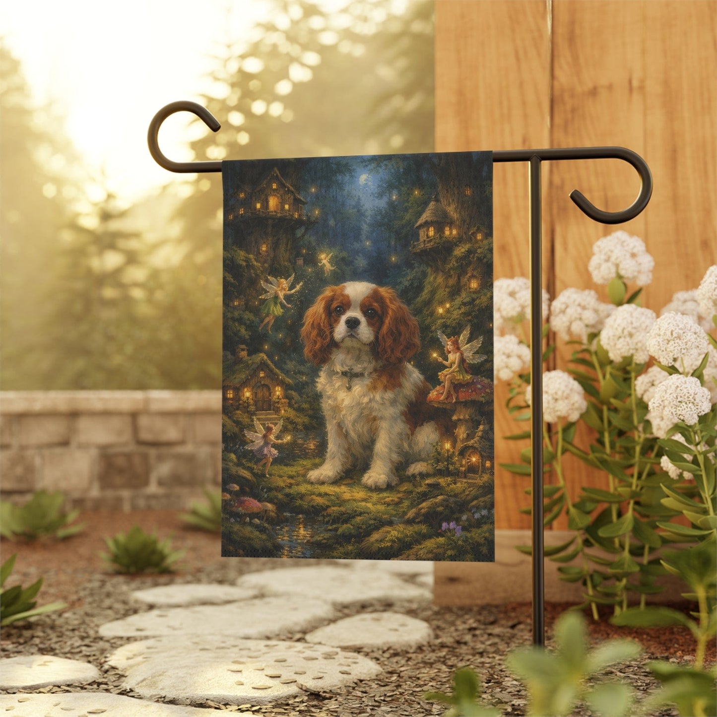 Personalized Cavalier Fantasy Fairy Garden Flag