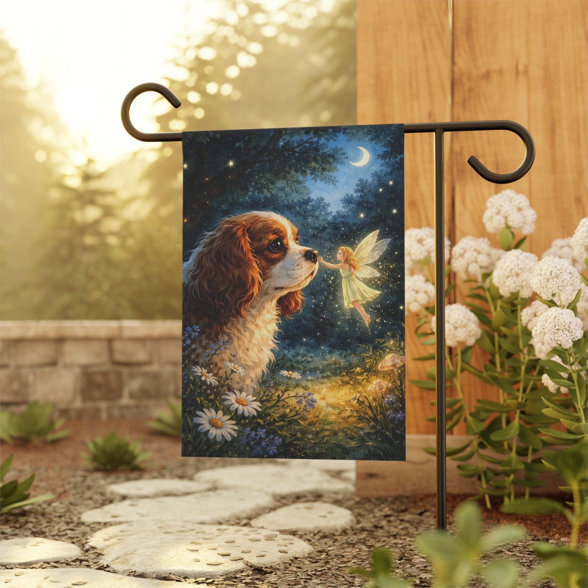 Personalized Cavalier Fantasy Fairy Garden Flag
