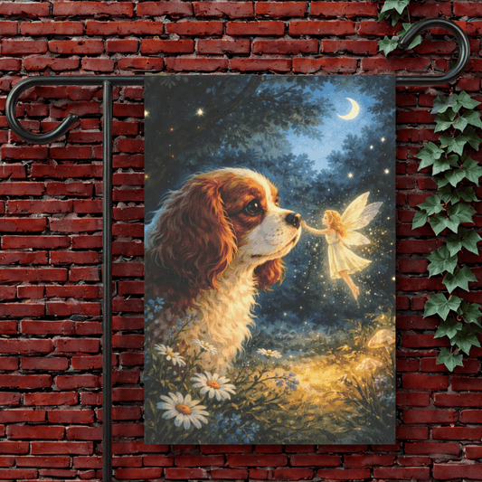 Personalized Cavalier Fantasy Fairy Garden Flag 12'' × 18''