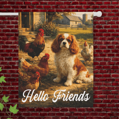 Personalized Cavalier Farm Chickens Garden Flag 24.5'' × 32''