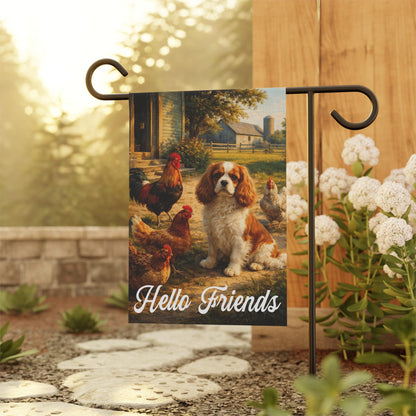 Personalized Cavalier Farm Chickens Garden Flag