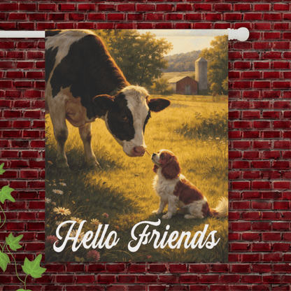 Personalized Cavalier Farm Cows Garden Flag 24.5'' × 32''