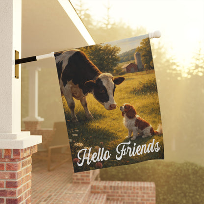Personalized Cavalier Farm Cows Garden Flag