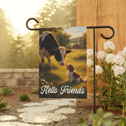 Personalized Cavalier Farm Cows Garden Flag