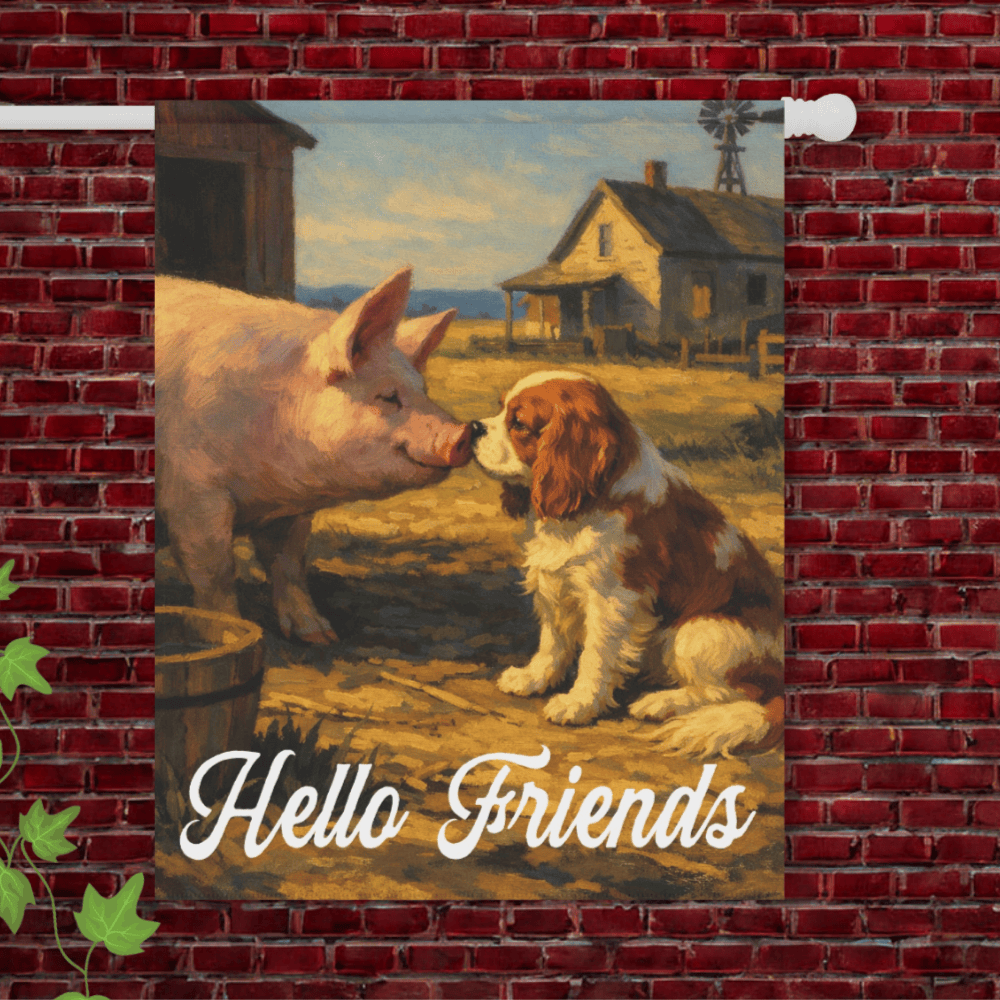 Personalized Cavalier Farm Pig Garden Flag 24.5'' × 32''