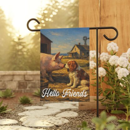 Personalized Cavalier Farm Pig Garden Flag