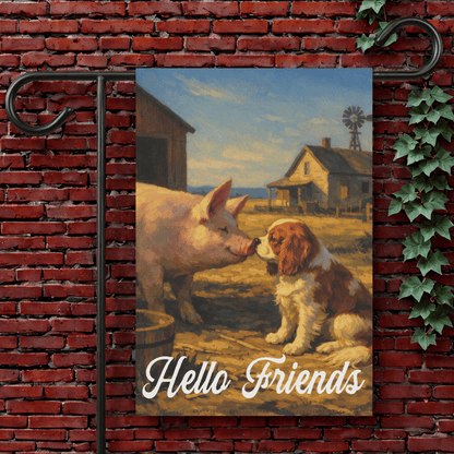 Personalized Cavalier Farm Pig Garden Flag 12'' × 18''