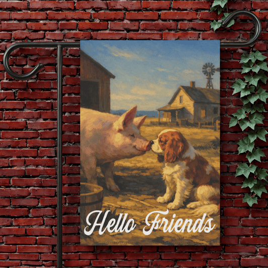 Personalized Cavalier Farm Pig Garden Flag 12'' × 18''