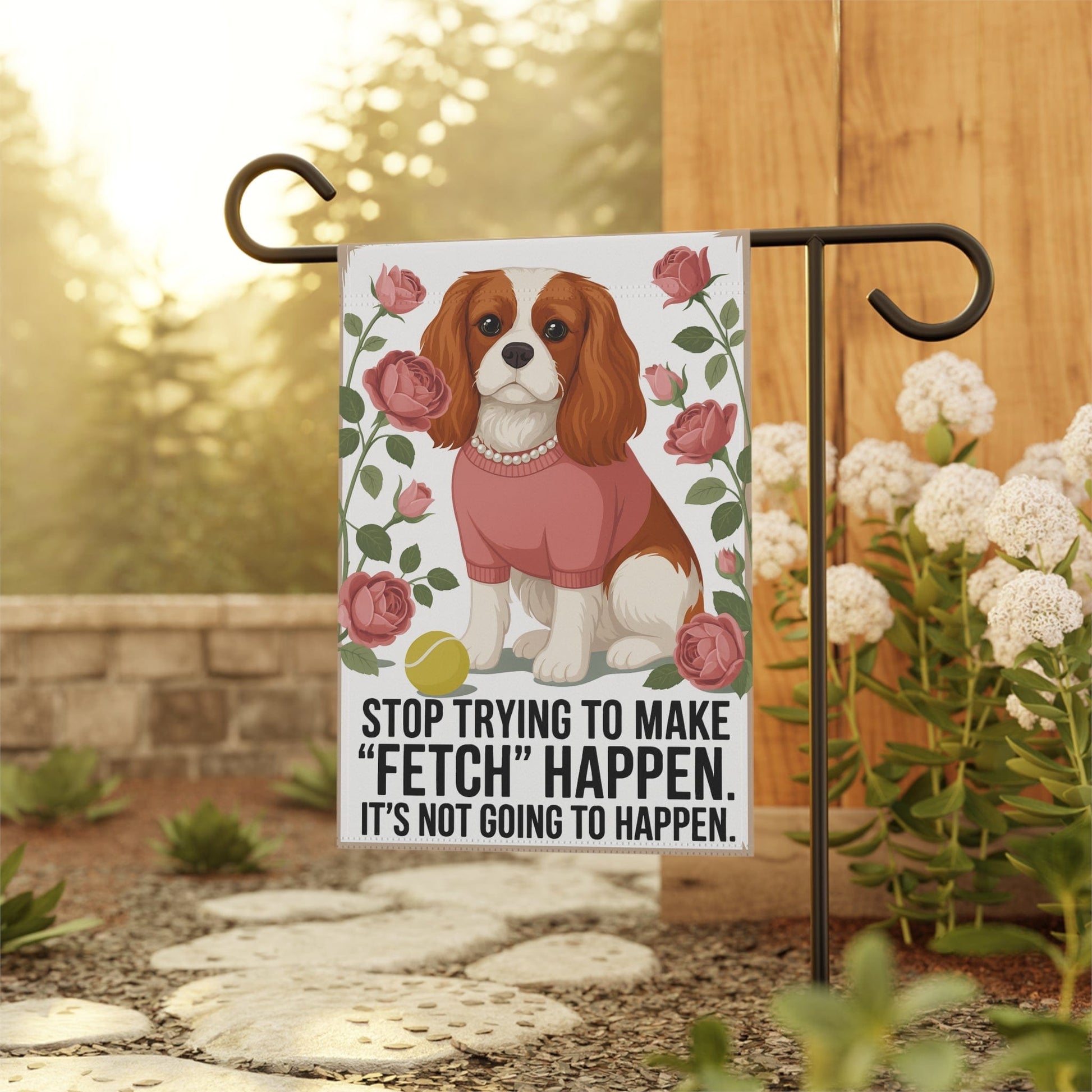 Blenheim Cavalier Fetch Garden Flag