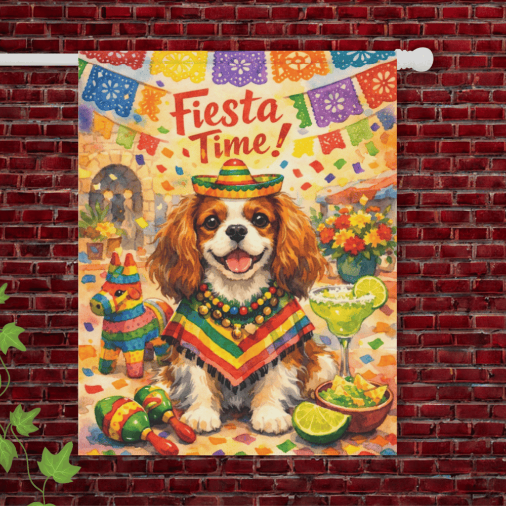 Personalized Cavalier Fiesta Party Garden Flag 24.5'' × 32''