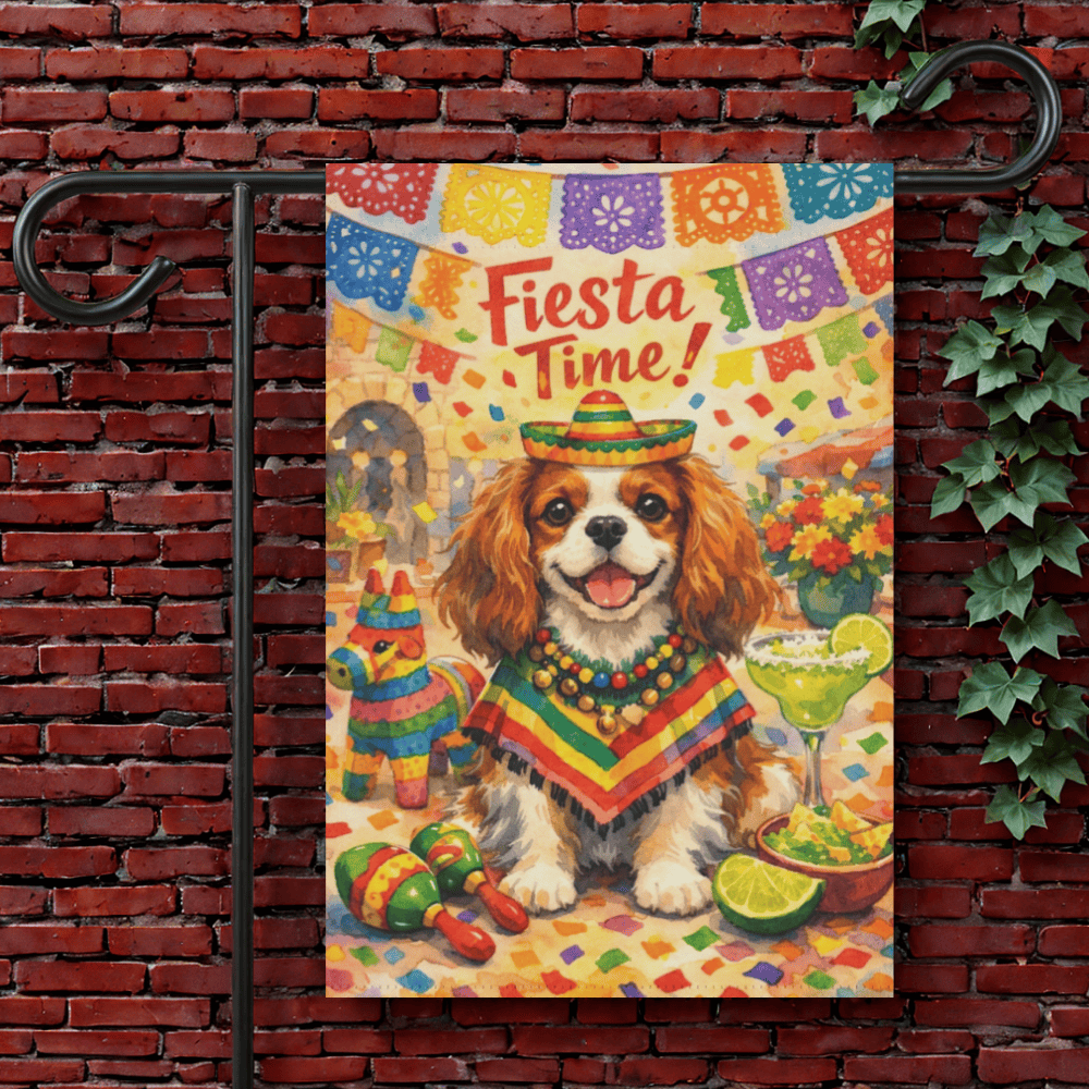 Personalized Cavalier Fiesta Party Garden Flag 12'' × 18''