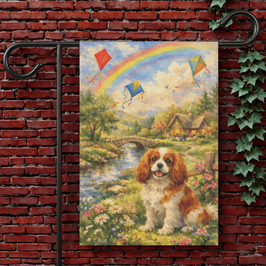 Personalized Cavalier Fly a Kite Garden Flag 12'' × 18''