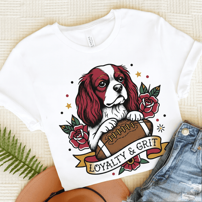 Personalized Cavalier Football Loyalty Unisex Tshirt White