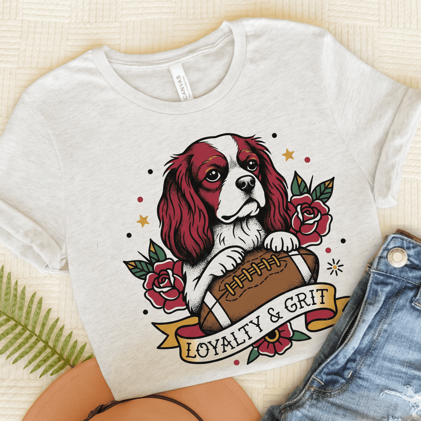 Personalized Cavalier Football Loyalty Unisex Tshirt Ash