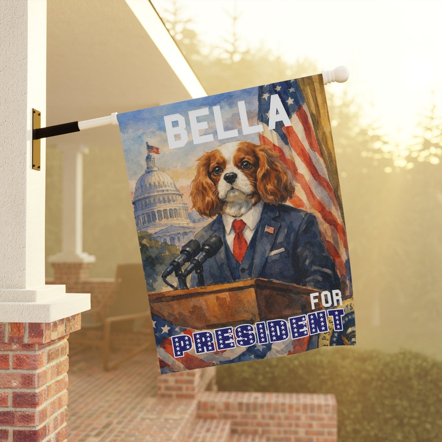 Personalized Cavalier President Garden Flag