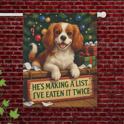 Blenheim Cavalier Funny Christmas Flag 24.5'' × 32''