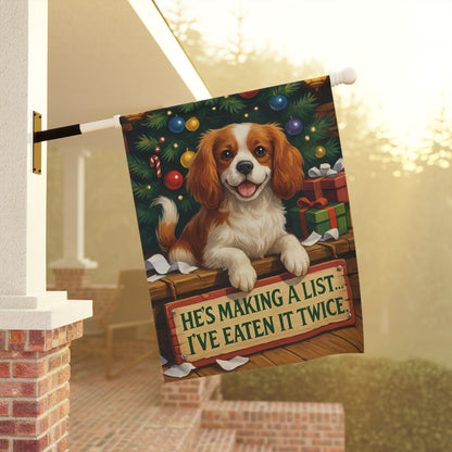 Blenheim Cavalier Funny Christmas Flag