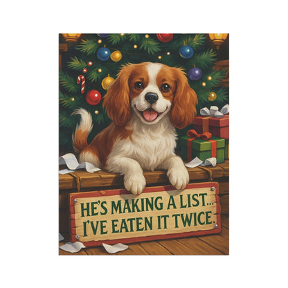 Blenheim Cavalier Funny Christmas Flag