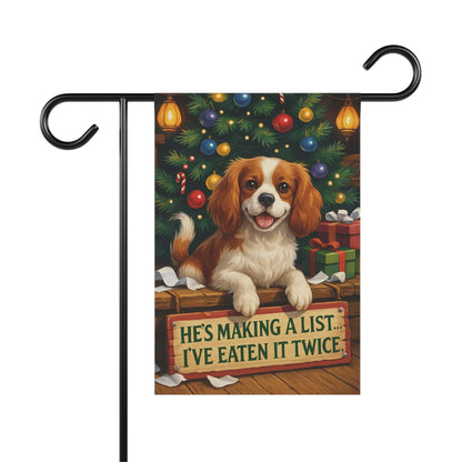 Blenheim Cavalier Funny Christmas Flag