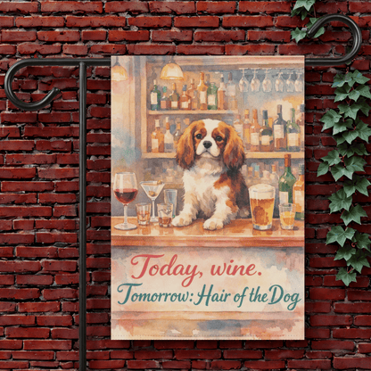Blenheim Cavalier Funny Drinking Garden Flag 12'' × 18''