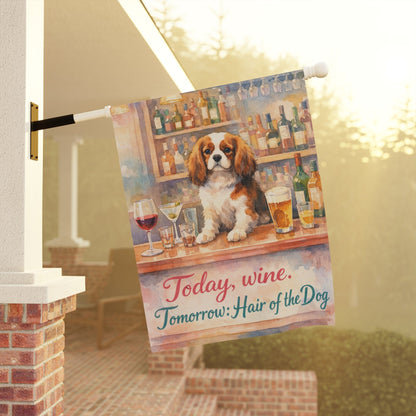 Blenheim Cavalier Funny Drinking Garden Flag