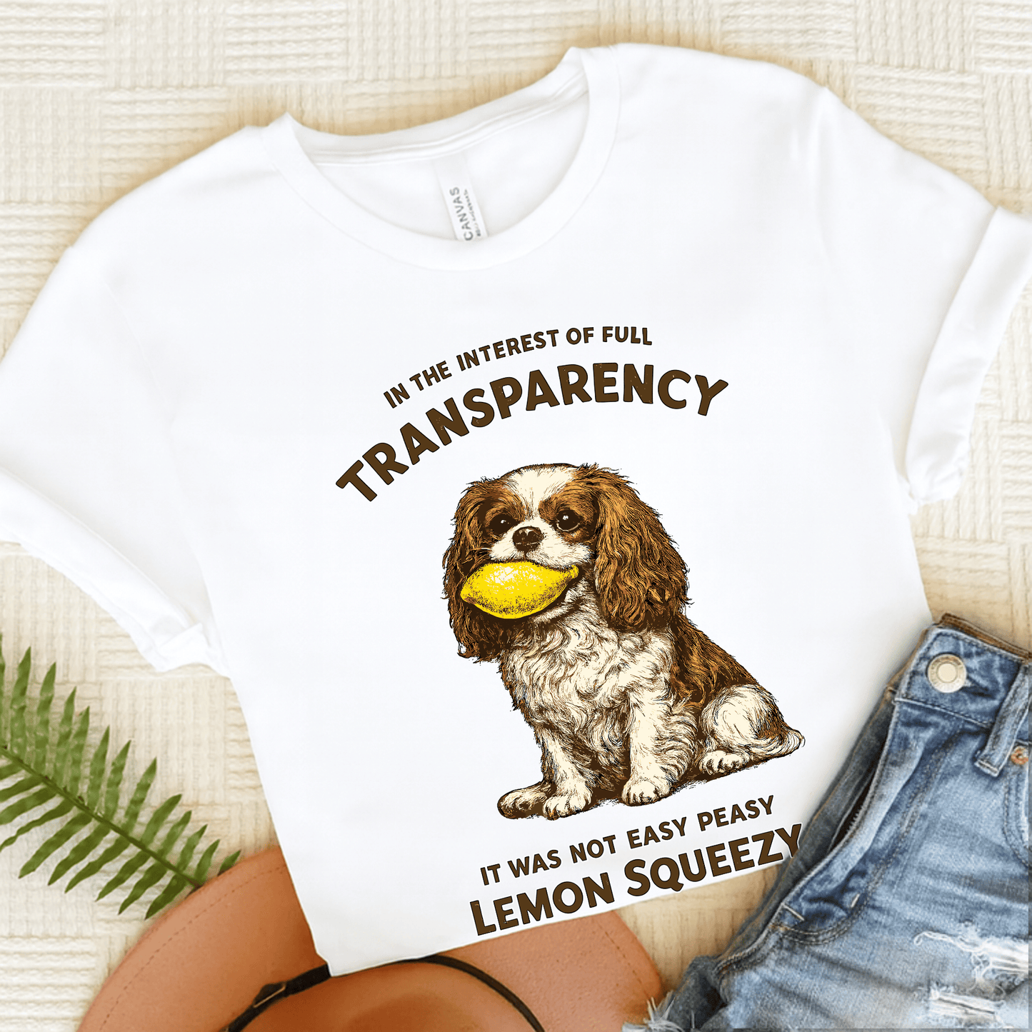 Personalized Cavalier Lemon Squeezy Unisex TShirt White