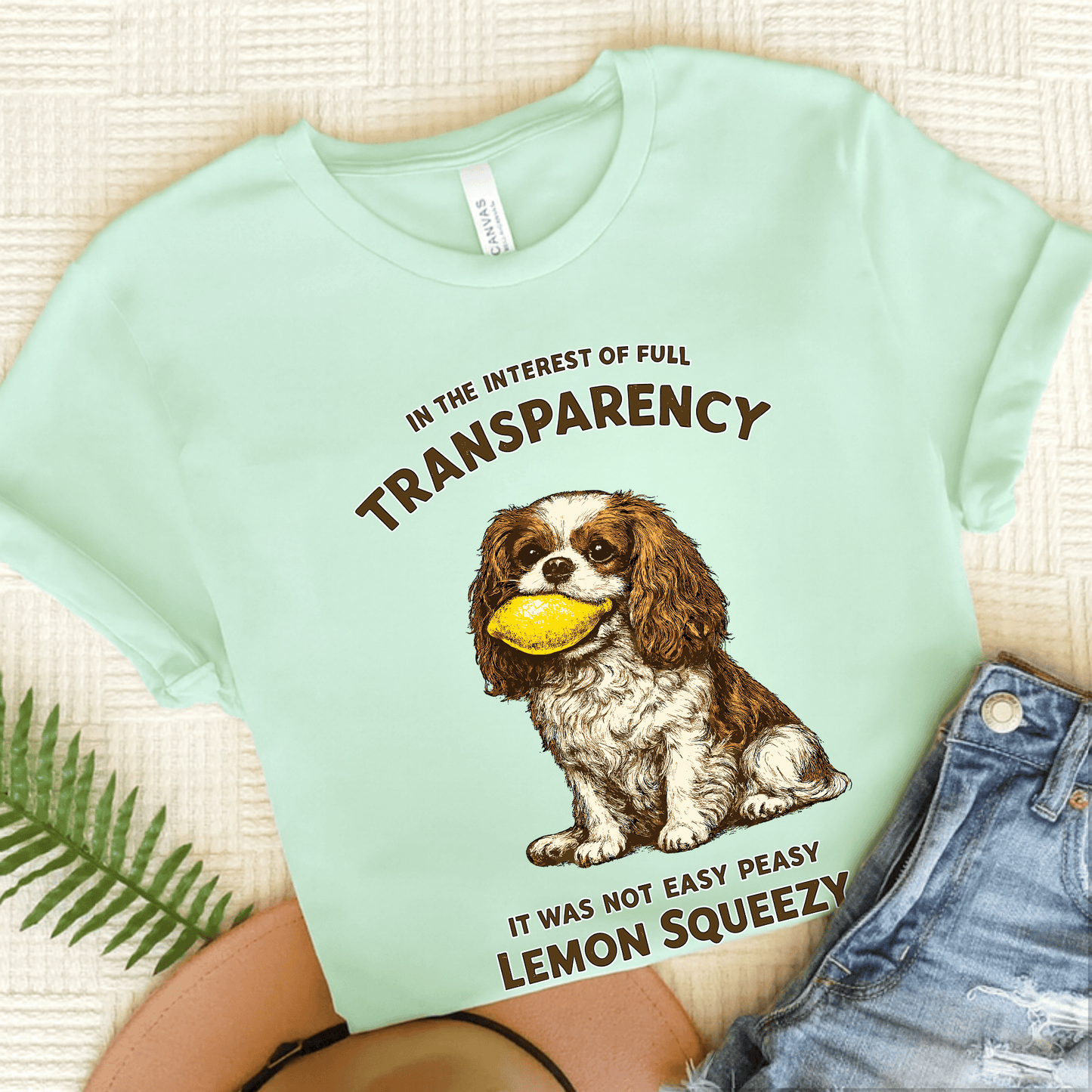 Personalized Cavalier Lemon Squeezy Unisex TShirt Heather Mint