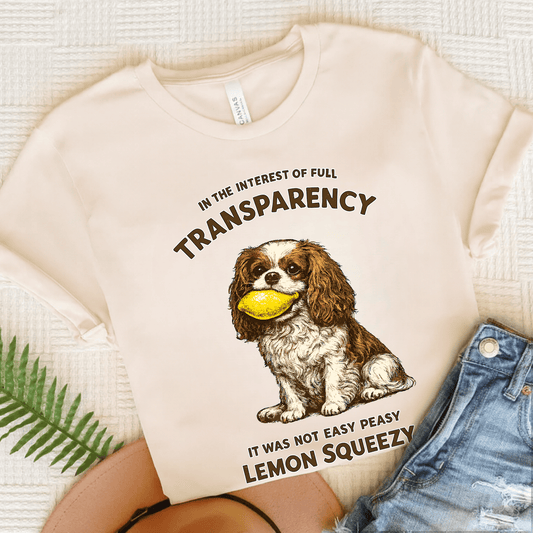 Personalized Cavalier Lemon Squeezy Unisex TShirt Natural