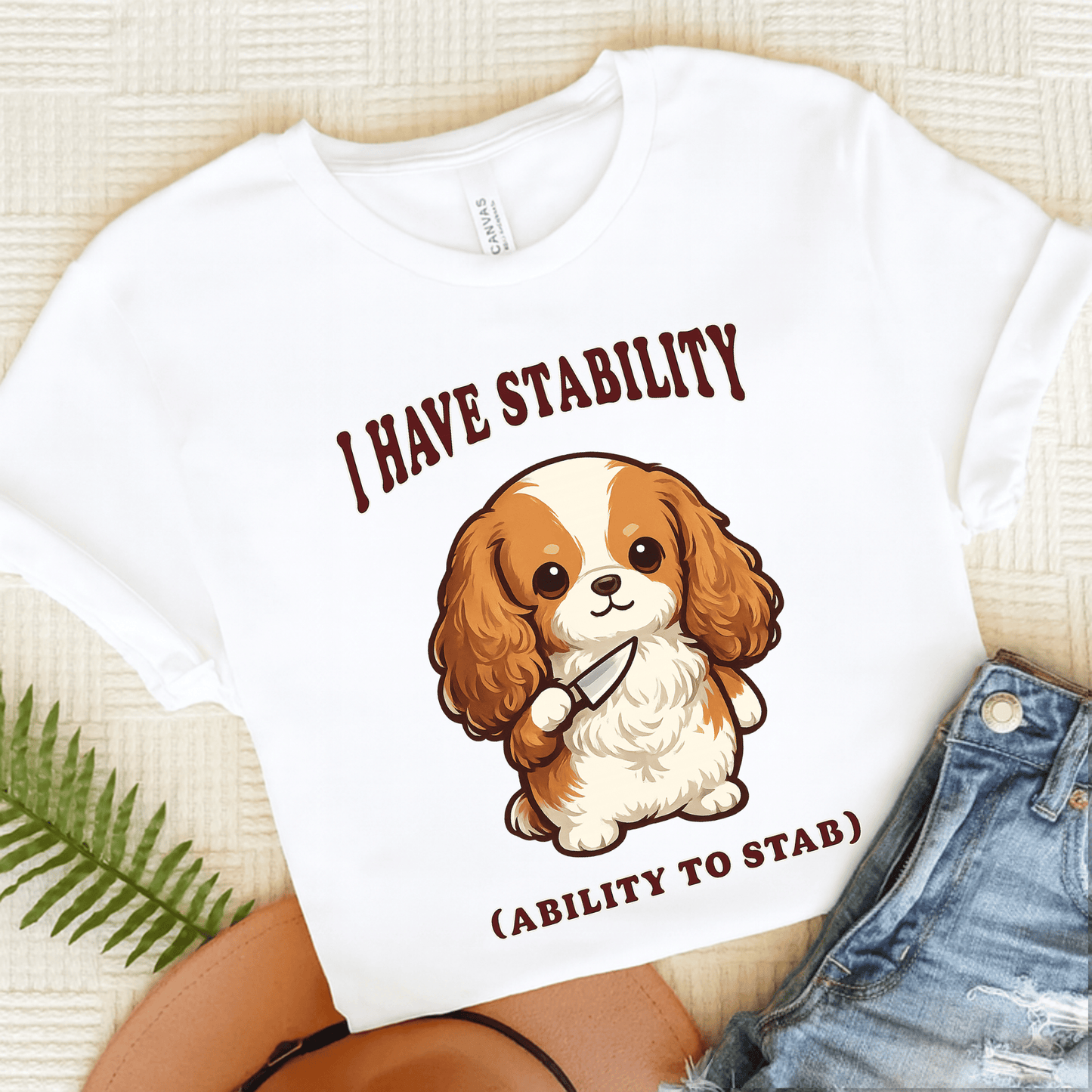 Personalized Cavalier Stability Unisex TShirt White