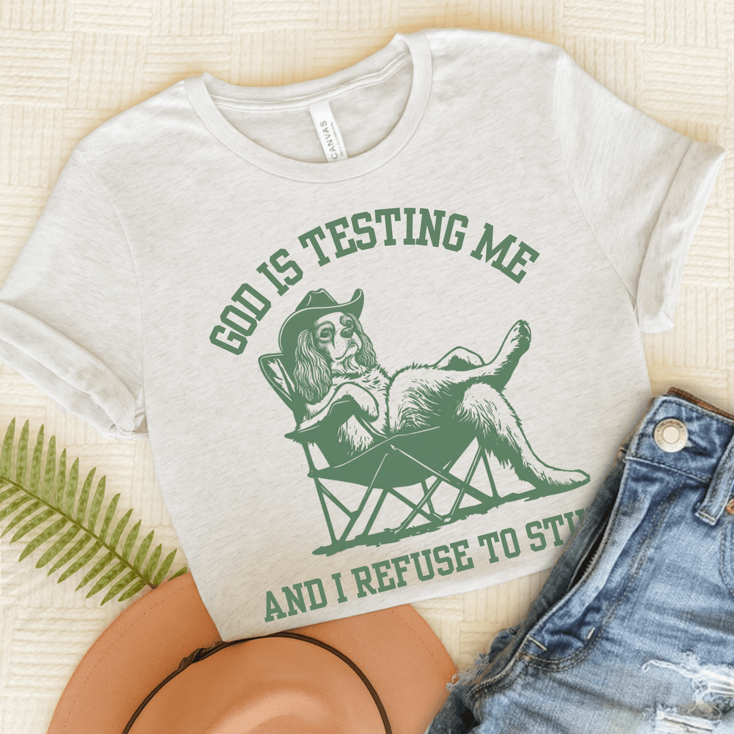 Personalized Cavalier God is Testing Unisex Tshirt Ash