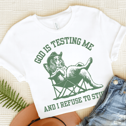 Personalized Cavalier God is Testing Unisex Tshirt White