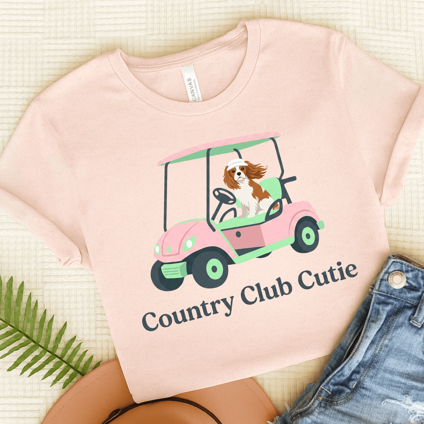 Personalized Cavalier Golf Club Unisex TShirt Soft Pink