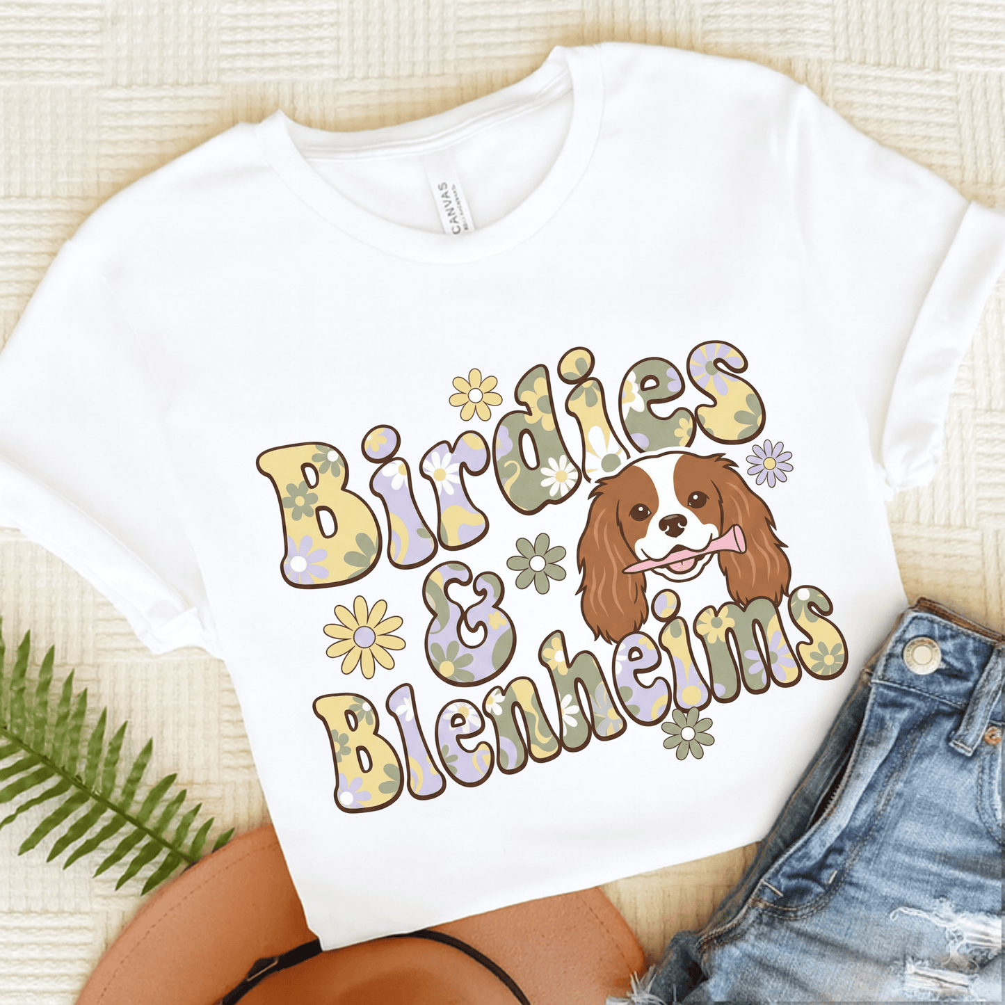 Personalized Cavalier Golf Hippie Unisex Tshirt White