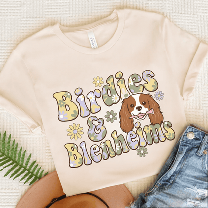 Personalized Cavalier Golf Hippie Unisex Tshirt Natural