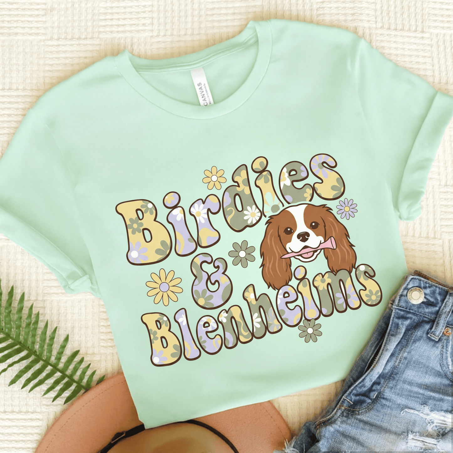 Personalized Cavalier Golf Hippie Unisex Tshirt Heather Mint