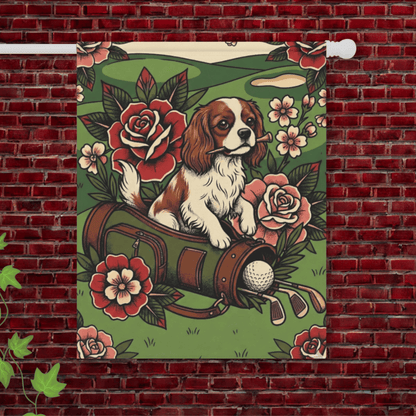 Personalized Cavalier Golfing Dog Yard Flag 24.5'' × 32''