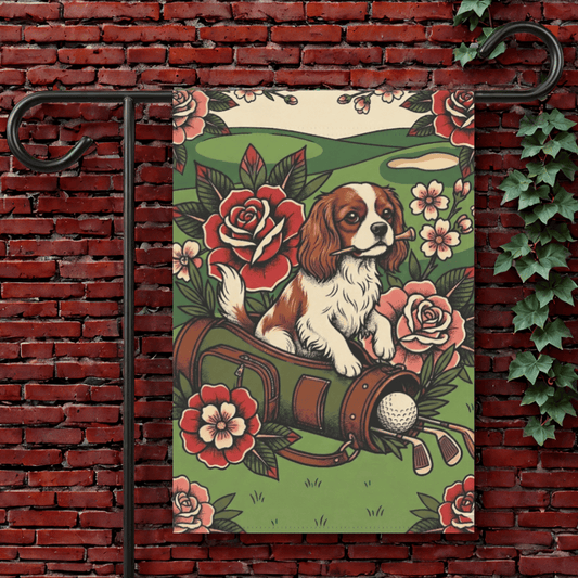 Personalized Cavalier Golfing Dog Yard Flag 12'' × 18''