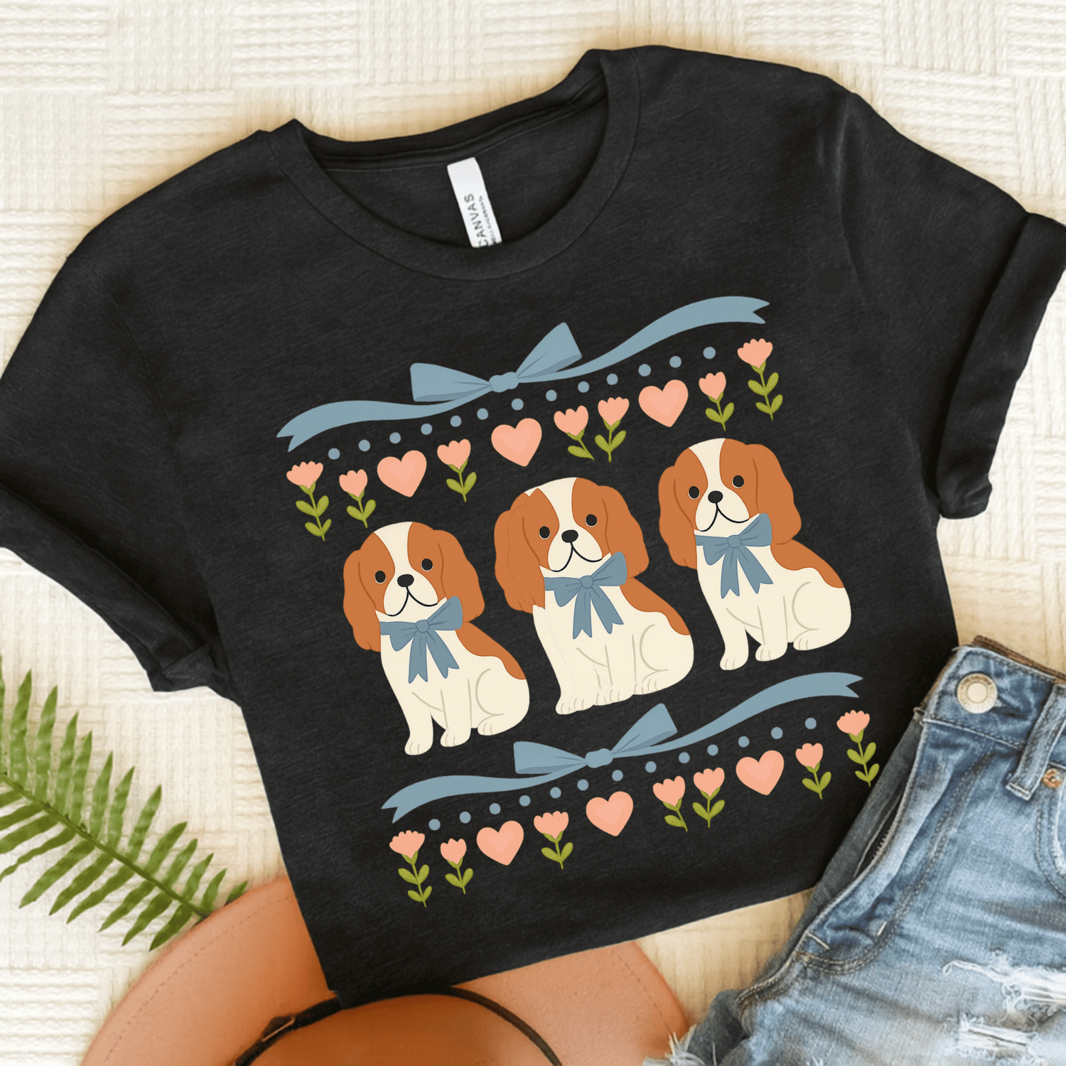 Personalized Cavalier Grandma Unisex TShirt Dark Grey Heather